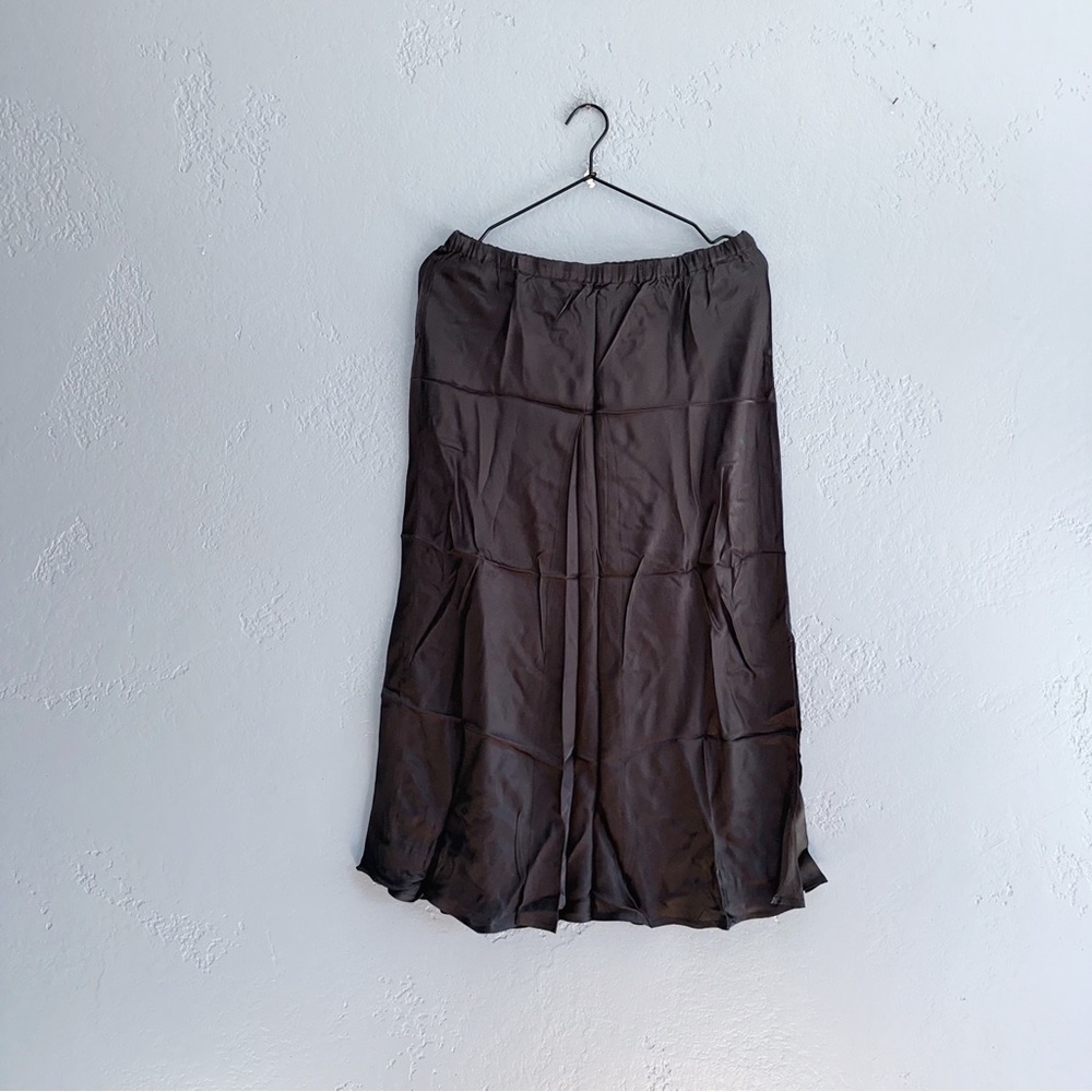 Young Fabulous & Broke Black Satin Slip Skirt Size Medium